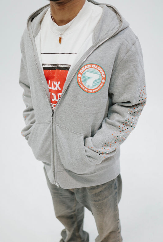 “7” LOGO FULL ZIP HOODIE (HEATHER GRAY)